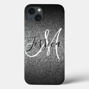 Silver Black Glitzer Ombre Personalisiert Case-Mate iPhone Hülle