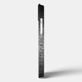 Silver Black Glitzer Ombre Personalisiert Case-Mate iPhone Hülle (Rückseite / Links)