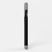 Silver Black Glitzer Sparkle Elegantes Monogramm Case-Mate iPhone Hülle (Hinten/Rechts)