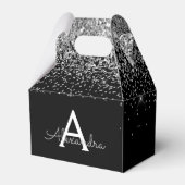 Silver Black Glitzer & Sparkle Monogram Geschenkschachtel (Vorderseite)