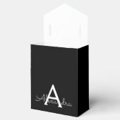 Silver Black Glitzer & Sparkle Monogram Geschenkschachtel (Geöffnet)