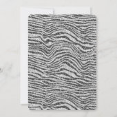 Silver Black Glitzy Zebra Print Glitzer Einladung (Rückseite)