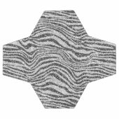 Silver Black Glitzy Zebra Print Glitzer          Fußball (Flach)