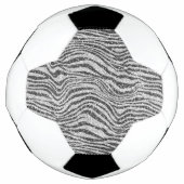 Silver Black Glitzy Zebra Print Glitzer          Fußball (Vorderseite)