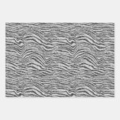Silver Black Glitzy Zebra Print Glitzer Geschenkpapier Set (Vorderseite)