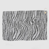 Silver Black Glitzy Zebra Print Glitzer       Golfhandtuch (Horizontal)