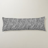 Silver Black Glitzy Zebra Print Glitzer        Seitenschläferkissen (Rückseite)