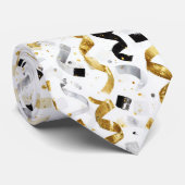 Silver Black Gold New Year's Celebration Confetti Krawatte (Gerollt)