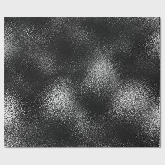 Silver Black Graphite Shiny Glass Ice Vip Geschenkpapier (Flach)