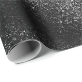 Silver Black Graphite Shiny Glass Ice Vip Geschenkpapier (Rolleneckpunkt)