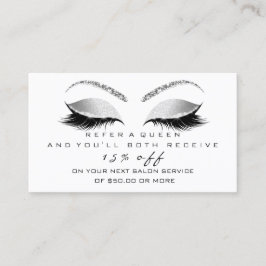 Silver Black Gray Lashes Empfehlungskarte