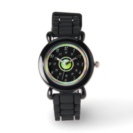 Silver Black Green Watch Armbanduhr