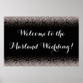 Silver Black Hollywood Glitz Glam Wedding Poster (Vorne)