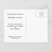 Silver & Black Iris Elegante Save the Date Postkar Ankündigungspostkarte (Rückseite)