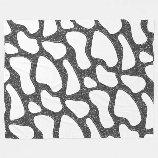 Silver Black Kuw Print Fleecedecke (Vorderseite (Horizontal))