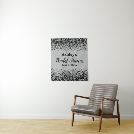 Silver Black Leopard Brautparty Background Prop Wandteppich (Beispiel)