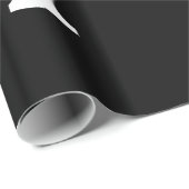 Silver Black Luxe Glitzer Glam Monogram Name Geschenkpapier (Rolleneckpunkt)