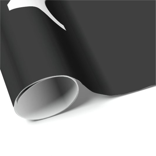 Silver Black Luxe Glitzer Glam Monogram Name Geschenkpapier (Rolleneckpunkt)