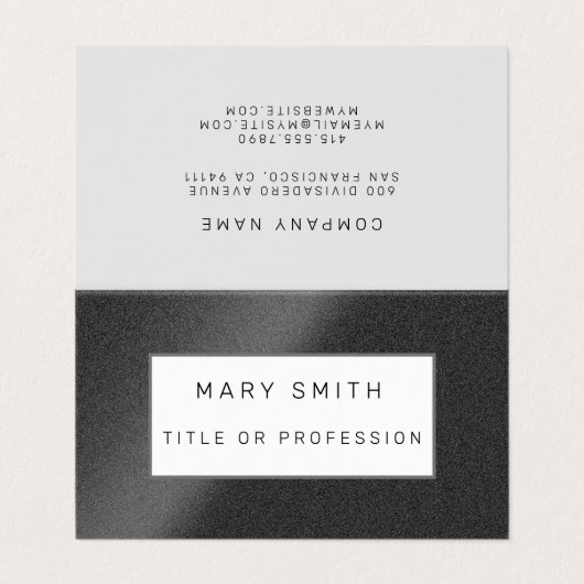 Silver Black Luxury Visitenkarten (Außenseite Aufgefaltet)
