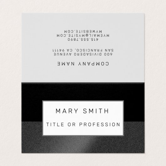 Silver Black Luxury Visitenkarten (Außenseite Aufgefaltet)
