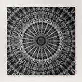 Silver Black Mandala Puzzle (Horizontal)