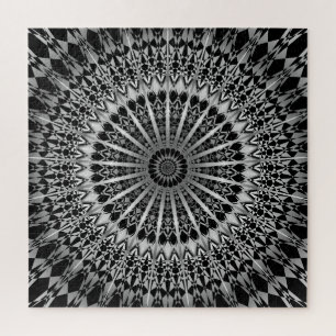 Silver Black Mandala Puzzle