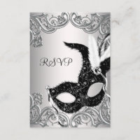 Silver Black Mask Masquerade Party UAWG