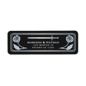Silver Black Medieval Fantasy Sword Wedding Label (Vorne)