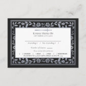 Silver Black Medieval Sword Wedding RSVP QR Code Begleitkarte (Vorderseite)
