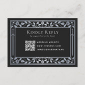 Silver Black Medieval Sword Wedding RSVP QR Code Begleitkarte (Vorderseite)