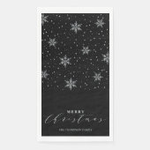 Silver & Black Modern Merry Christmas Party Serviette (Vorderseite)
