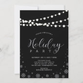 Silver & Black | Moderne Corporate Holiday Party Einladung (Vorderseite)