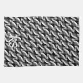 Silver Black Pattern: Monogram Kitchen Decke Küchentuch (Horizontal)