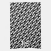 Silver Black Pattern: Monogram Kitchen Decke Küchentuch (Vertikal)