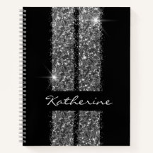 Silver Black Personalisiert Glitzer Race Strip