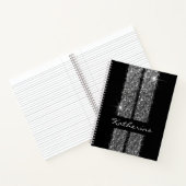 Silver Black Personalisiert Glitzer Race Strip Notizblock (Innenseite)