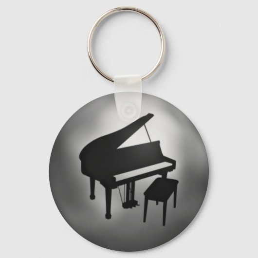 Silver Black Piano Student Geschenk Schlüsselanhän Schlüsselanhänger (Vorderseite)