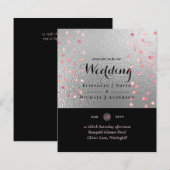Silver Black Pink Rosegold Confetti Wedding (Vorne/Hinten)