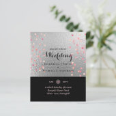 Silver Black Pink Rosegold Confetti Wedding (Stehend Vorderseite)