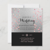 Silver Black Pink Rosegold Confetti Wedding (Vorderseite)