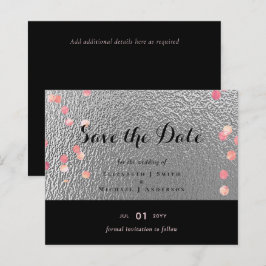 Silver Black Pink Rosegold Confetti Wedding