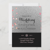 Silver Black Pink Rosegold Confetti Wedding (Vorderseite)