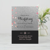 Silver Black Pink Rosegold Confetti Wedding (Stehend Vorderseite)