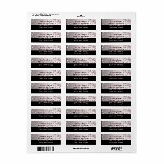 Silver Black Pink Rosegold Confetti Wedding (Vorne)