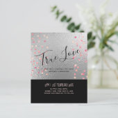 Silver Black Pink Rosegold Confetti Wedding (Stehend Vorderseite)