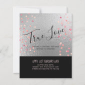 Silver Black Pink Rosegold Confetti Wedding (Vorderseite)