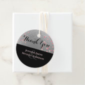 Silver Black Pink Rosegold Confetti Wedding Geschenkanhänger (Beispiel)