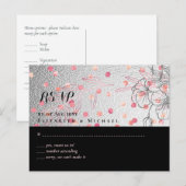 Silver Black Pink Rosegold Confetti Wedding Postkarte (Vorne/Hinten)