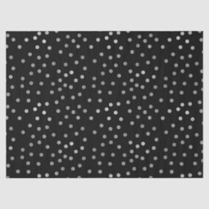 Silver Black Polka Dots Seidenpapier