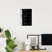Silver Black Pricelist Salon Poster (Heimbüro)